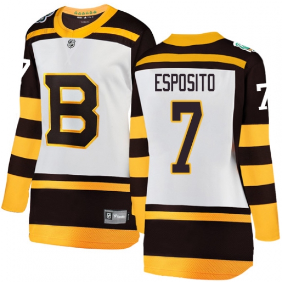 Women's Boston Bruins 7 Phil Esposito White 2019 Winter Classic Fanatics Branded Breakaway NHL Jersey