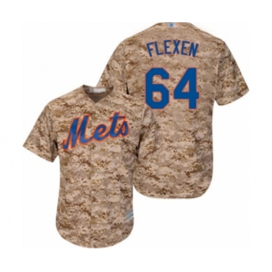 Men's New York Mets 64 Chris Flexen Authentic Camo Alternate Cool Base Baseball Player Jersey