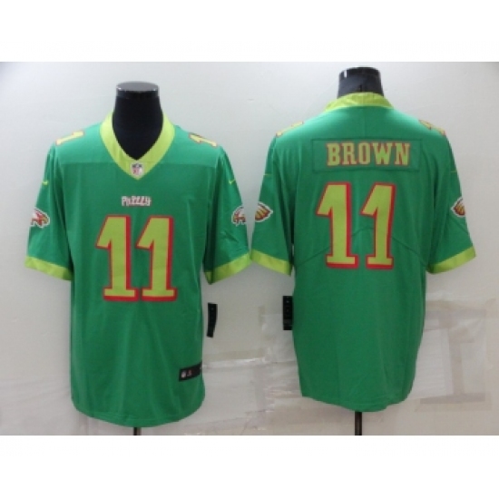 Men's Philadelphia Eagles 11 A. J. Brown Green City Edition Limited Stitched Jersey