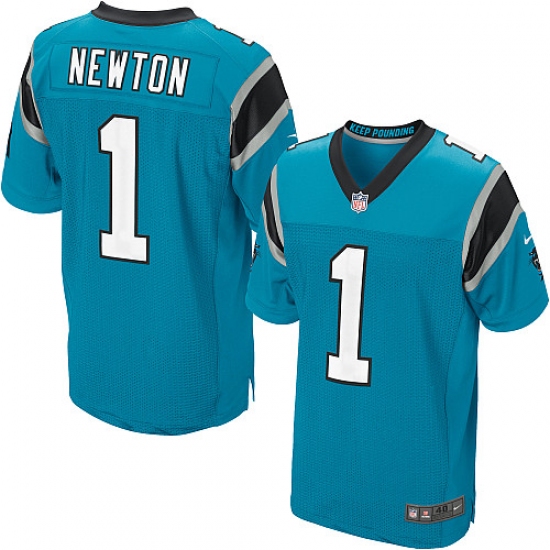 Men's Nike Carolina Panthers 1 Cam Newton Elite Blue Alternate NFL Jersey