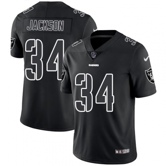 Men's Nike Oakland Raiders 34 Bo Jackson Limited Black Rush Impact NFL Jersey