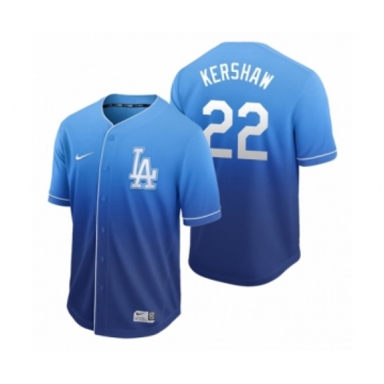 Men's Los Angeles Dodgers 22 Clayton Kershaw Royal Fade Nike Jersey