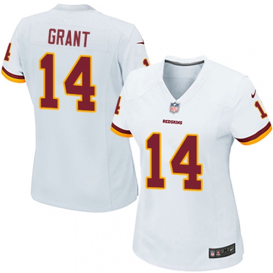 Women's Nike Washington Redskins 14 Ryan Grant Game White NFL Jersey