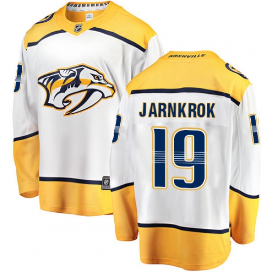 Youth Nashville Predators 19 Calle Jarnkrok Fanatics Branded White Away Breakaway NHL Jersey