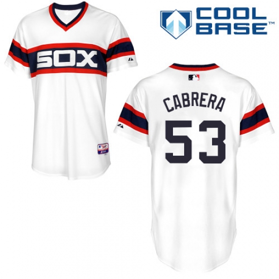 Men's Majestic Chicago White Sox 53 Melky Cabrera White Alternate Flex Base Authentic Collection MLB Jersey