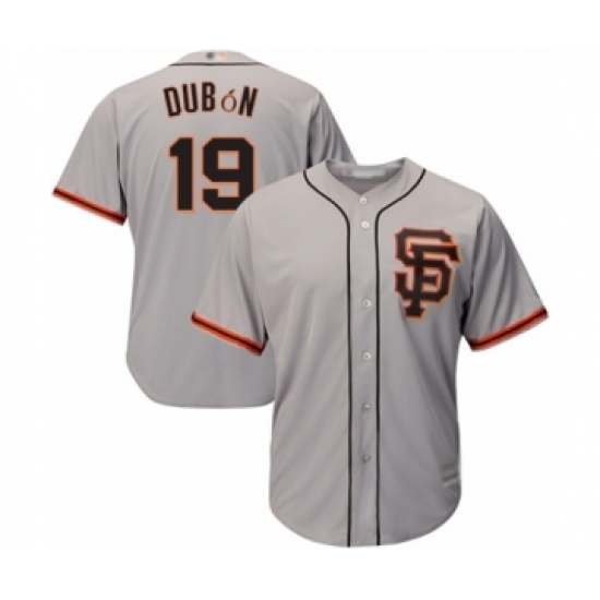 Men's San Francisco Giants 19 Mauricio Dubon Grey Alternate Flex Base Authentic Collection Baseball Player Jersey