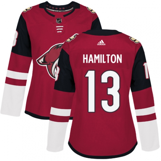 Women's Adidas Arizona Coyotes 13 Freddie Hamilton Authentic Burgundy Red Home NHL Jersey