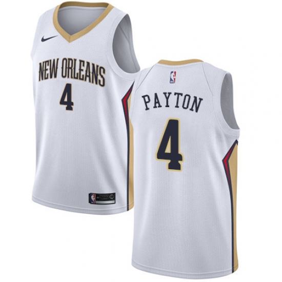 Women's Nike New Orleans Pelicans 4 Elfrid Payton Swingman White NBA Jersey - Association Edition