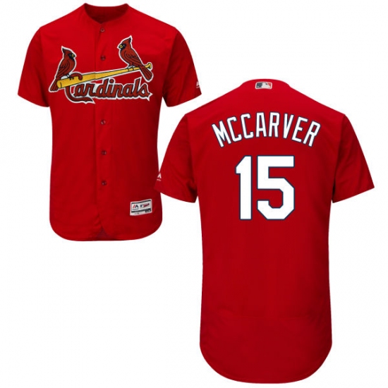 Men's Majestic St. Louis Cardinals 15 Tim McCarver Red Alternate Flex Base Authentic Collection MLB Jersey