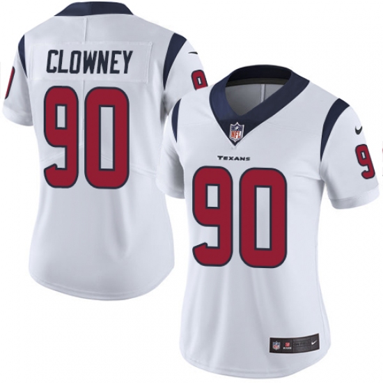 Women's Nike Houston Texans 90 Jadeveon Clowney Limited White Vapor Untouchable NFL Jersey