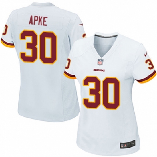 Women's Nike Washington Redskins 30 Troy Apke Game White NFL Jersey