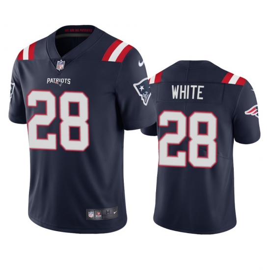 Nike New England Patriots 28 James White Men's Navy 2020 Vapor Limited Jersey