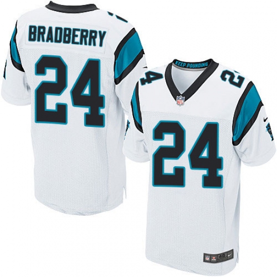 Men's Nike Carolina Panthers 24 James Bradberry Elite White NFL Jersey