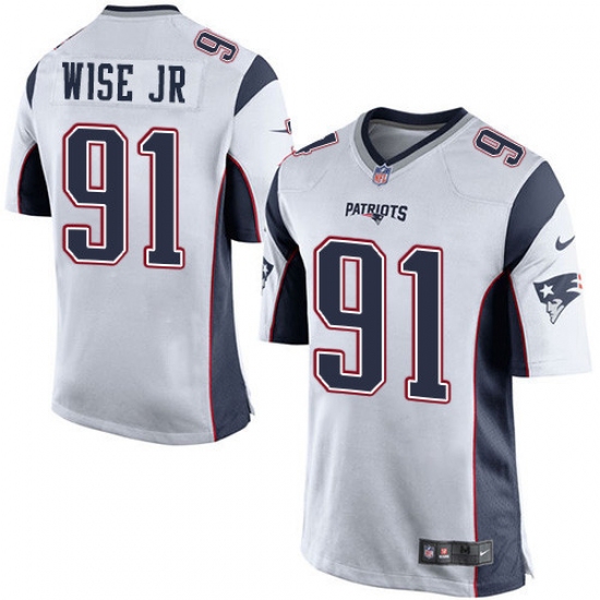 Men's Nike New England Patriots 91 Deatrich Wise Jr Game White NFL Jersey