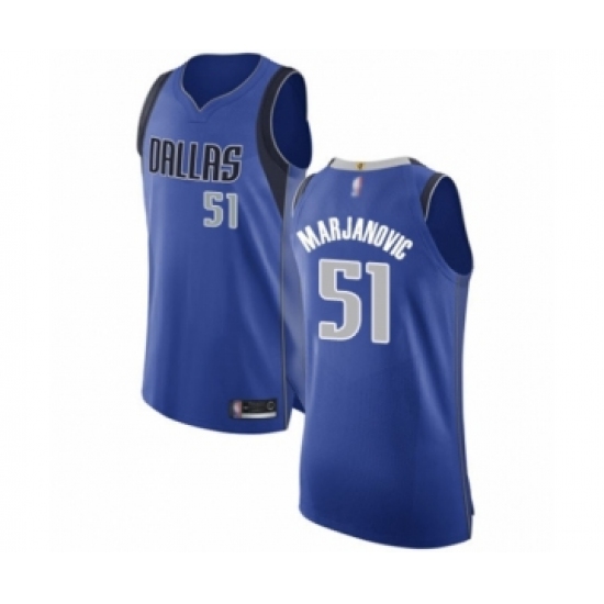 Men's Dallas Mavericks 51 Boban Marjanovic Authentic Royal Blue Basketball Jersey - Icon Edition