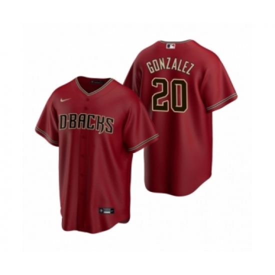 Men's Arizona Diamondbacks 20 Luis Gonzalez Nike Red 2020 Replica Alternate Jersey