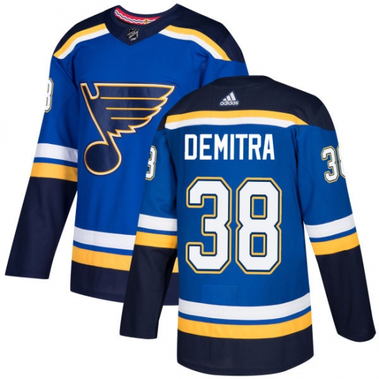 Men's Adidas St. Louis Blues 38 Pavol Demitra Authentic Royal Blue Home NHL Jersey