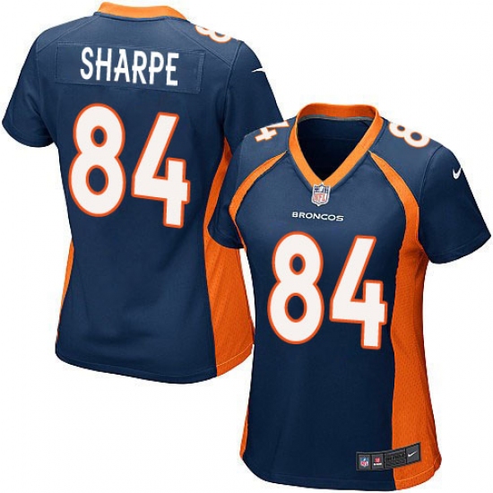 Women's Nike Denver Broncos 84 Shannon Sharpe Game Navy Blue Alternate NFL Jersey