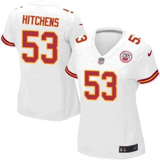 Women's Nike Kansas City Chiefs 53 Anthony Hitchens Game White NFL Jersey
