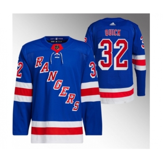 Men's New York Rangers 32 Jonathan Quick Royal Stitched Jersey