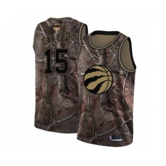Men's Toronto Raptors 15 Vince Carter Swingman Camo Realtree Collection 2019 Basketball Finals Bound Jersey