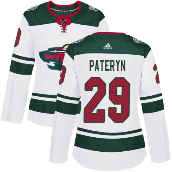 Women's Adidas Minnesota Wild 29 Greg Pateryn Authentic White Away NHL Jersey