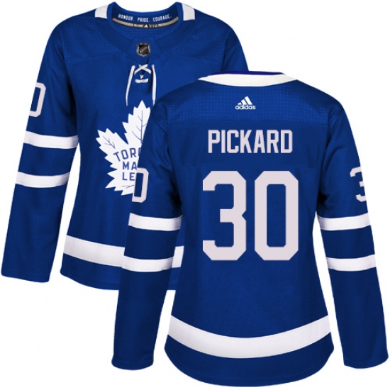 Women's Adidas Toronto Maple Leafs 30 Calvin Pickard Authentic Royal Blue Home NHL Jersey