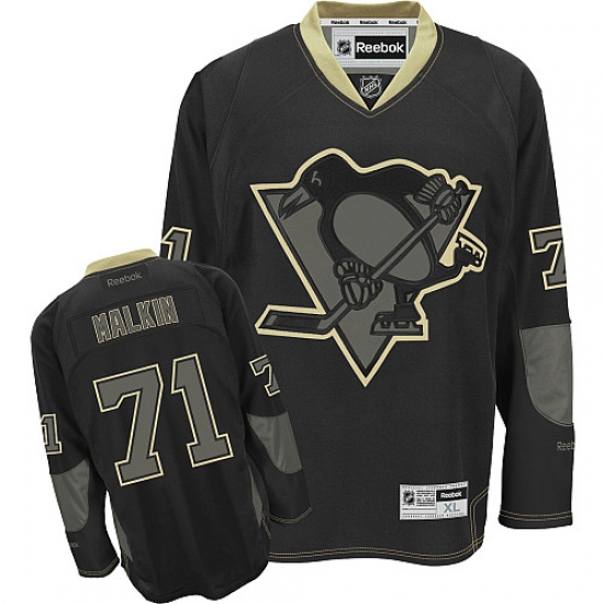 Men's Reebok Pittsburgh Penguins 71 Evgeni Malkin Authentic Black Ice NHL Jersey