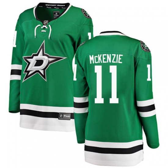 Women's Dallas Stars 11 Curtis McKenzie Authentic Green Home Fanatics Branded Breakaway NHL Jersey