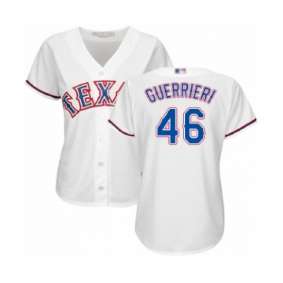 Women's Texas Rangers 46 Taylor Guerrieri Authentic White Home Cool Base Baseball Player Jersey