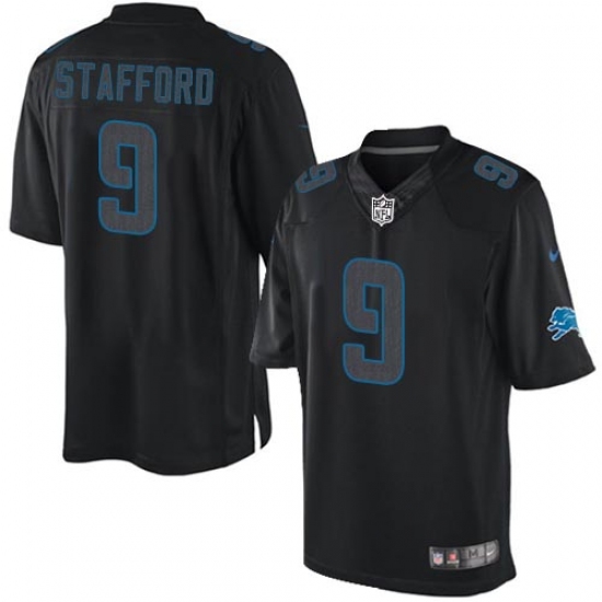 Men's Nike Detroit Lions 9 Matthew Stafford Limited Black Impact NFL Jersey