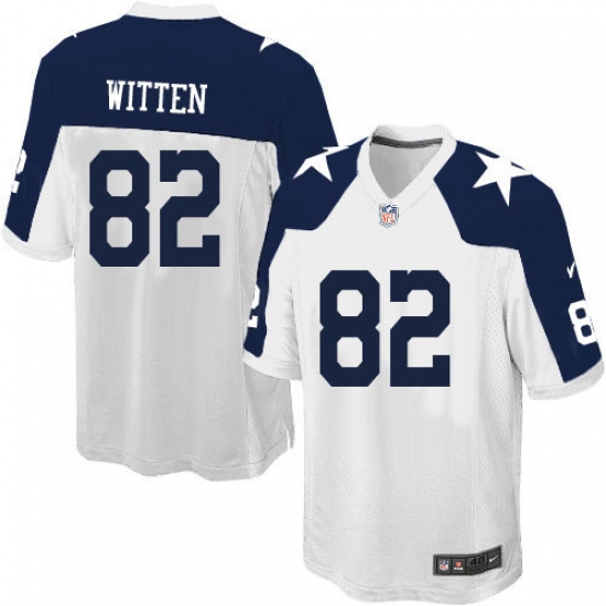 Youth Nike Dallas Cowboys 82 Jason Witten Limited White Throwback Alternate NFL Jersey