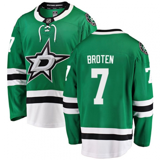 Men's Dallas Stars 7 Neal Broten Fanatics Branded Green Home Breakaway NHL Jersey