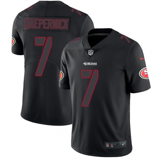 Men's Nike San Francisco 49ers 7 Colin Kaepernick Limited Black Rush Impact NFL Jersey