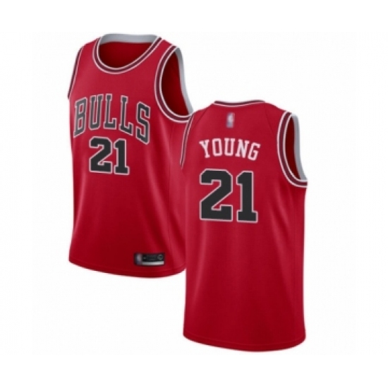 Youth Chicago Bulls 21 Thaddeus Young Swingman Red Basketball Jersey - Icon Edition