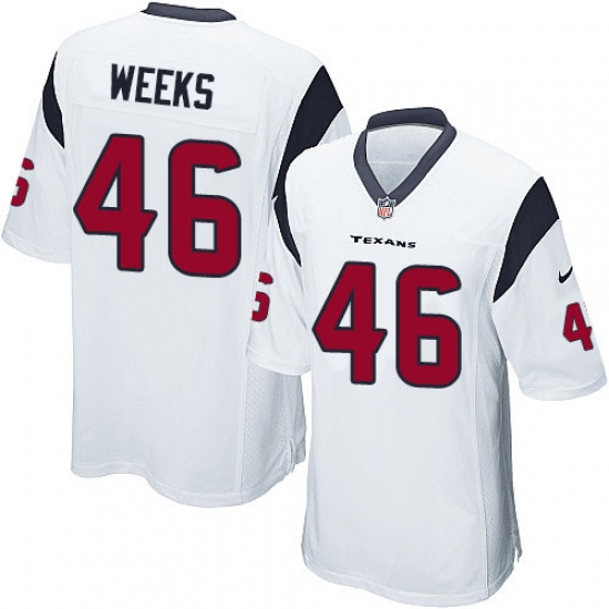 Men's Nike Houston Texans 46 Jon Weeks Game White NFL Jersey