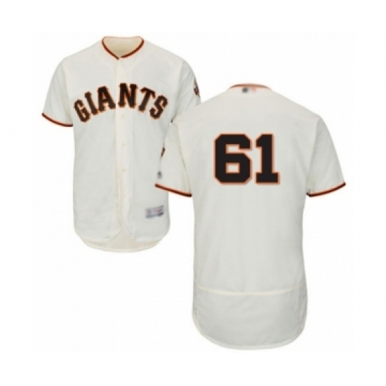 Men's San Francisco Giants 61 Burch Smith Cream Home Flex Base Authentic Collection Baseball Player Jersey