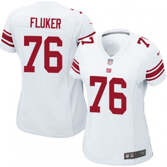 Women's Nike New York Giants 76 D.J. Fluker Game White NFL Jersey