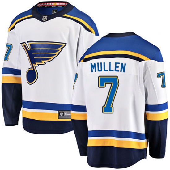 Youth St. Louis Blues 7 Joe Mullen Fanatics Branded White Away Breakaway NHL Jersey