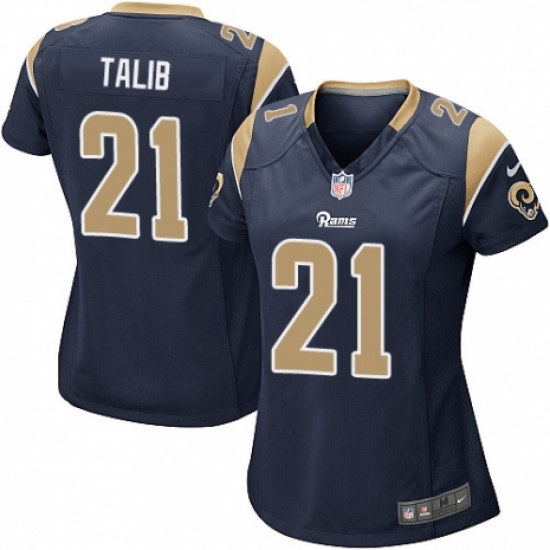 Women's Nike Los Angeles Rams 21 Aqib Talib Game Navy Blue Team Color NFL Jersey