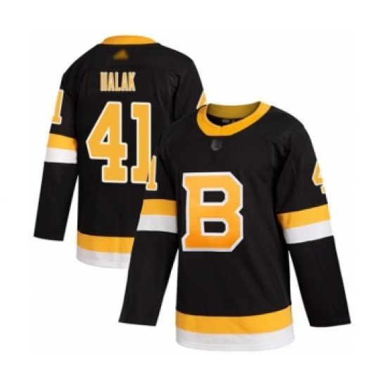 Men's Boston Bruins 41 Jaroslav Halak Authentic Black Alternate Hockey Jersey