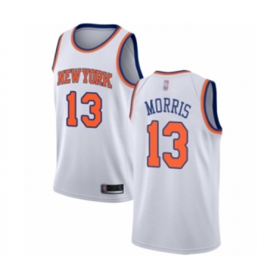 Men's New York Knicks 13 Marcus Morris Authentic White Basketball Jersey - Association Edition