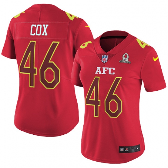 Women's Nike Baltimore Ravens 46 Morgan Cox Limited Red 2017 Pro Bowl NFL Jersey