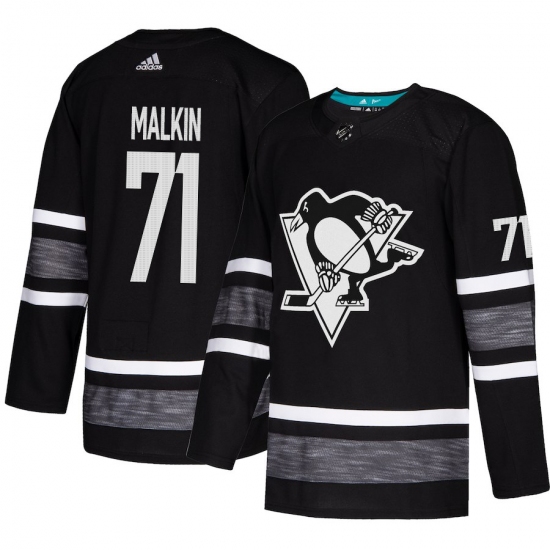 Men's Adidas Pittsburgh Penguins 71 Evgeni Malkin Black 2019 All-Star Game Parley Authentic Stitched NHL Jersey