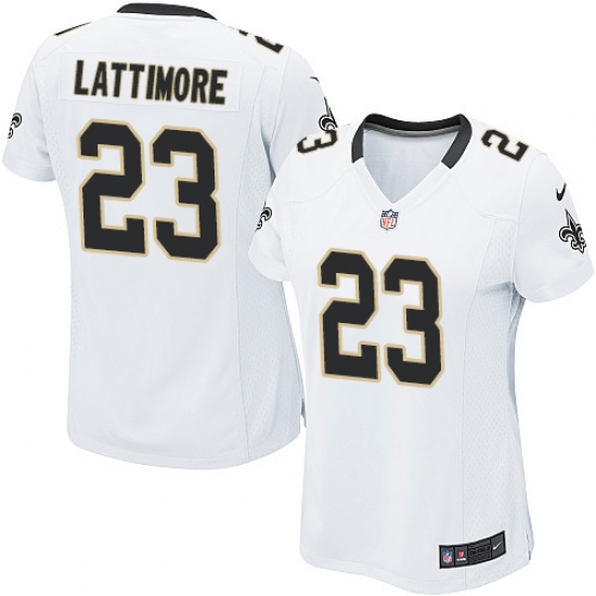 Women's Nike New Orleans Saints 23 Marshon Lattimore Game White NFL Jersey