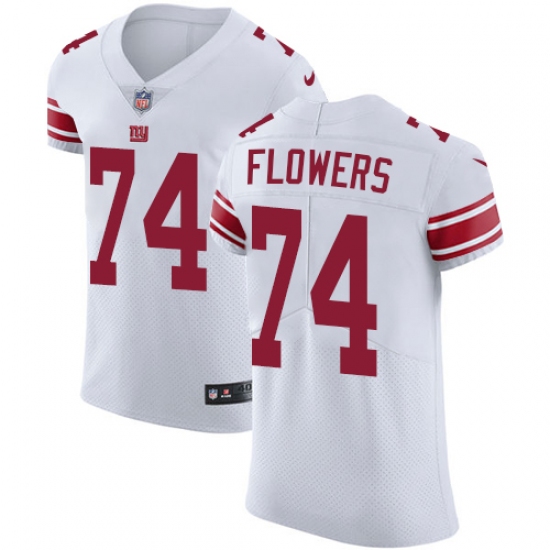 Men's Nike New York Giants 74 Ereck Flowers White Vapor Untouchable Elite Player NFL Jersey