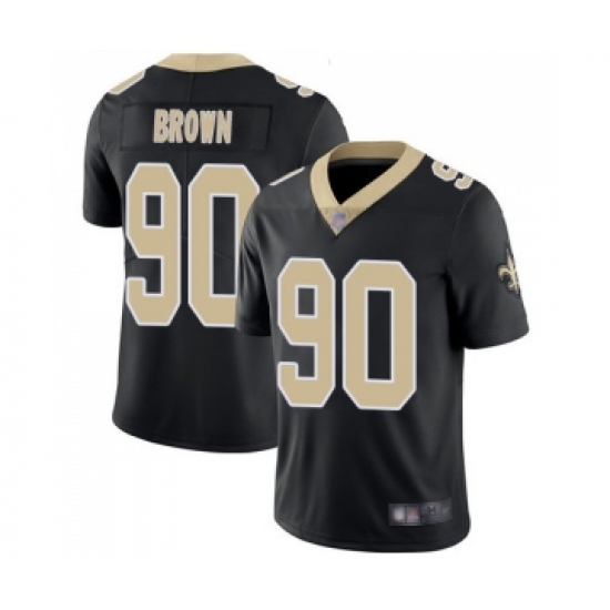 Men's New Orleans Saints 90 Malcom Brown Black Team Color Vapor Untouchable Limited Player Football Jersey