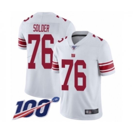 Men's New York Giants 76 Nate Solder White Vapor Untouchable Limited Player 100th Season Football Jersey