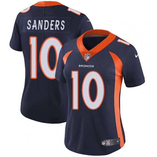 Women's Nike Denver Broncos 10 Emmanuel Sanders Navy Blue Alternate Vapor Untouchable Limited Player NFL Jersey