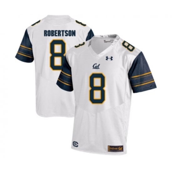 California Golden Bears 8 Demetris Robertson White College Football Jersey